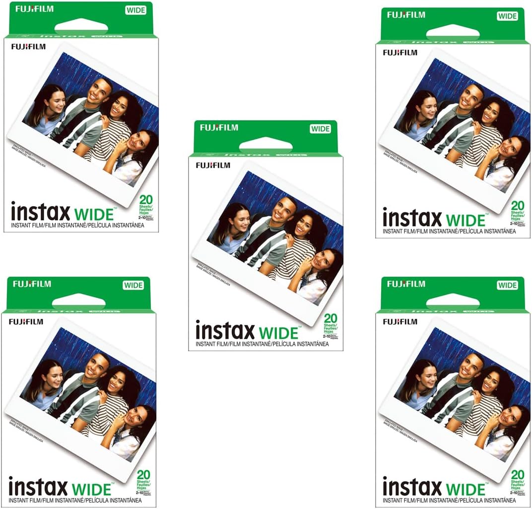 Fujifilm Instax Wide Instant Films for Fuji Instax Wide 210 200 100 300, Pack of 5