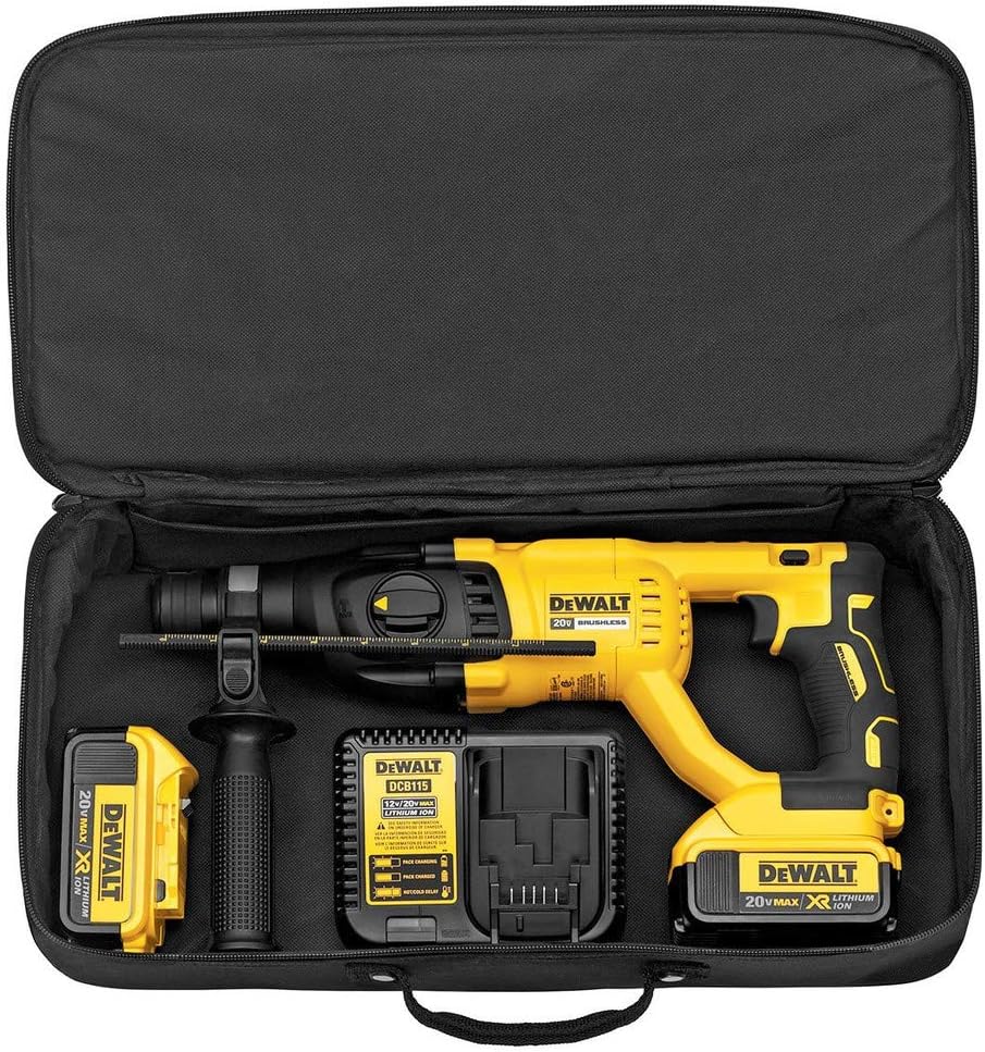 DEWALT DCH133M2 20V Max XR Brushless 1' D-Handle Rotary Hammer Kit