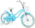 GYMAX Kids Bike for Boys & Girls Aged 3-8 Years, 14/16/18 Inches Children Bicycle w/Training Wheels, Dual Brakes, Adjustable Seat & Handlebar, Toddler Balance Bike
