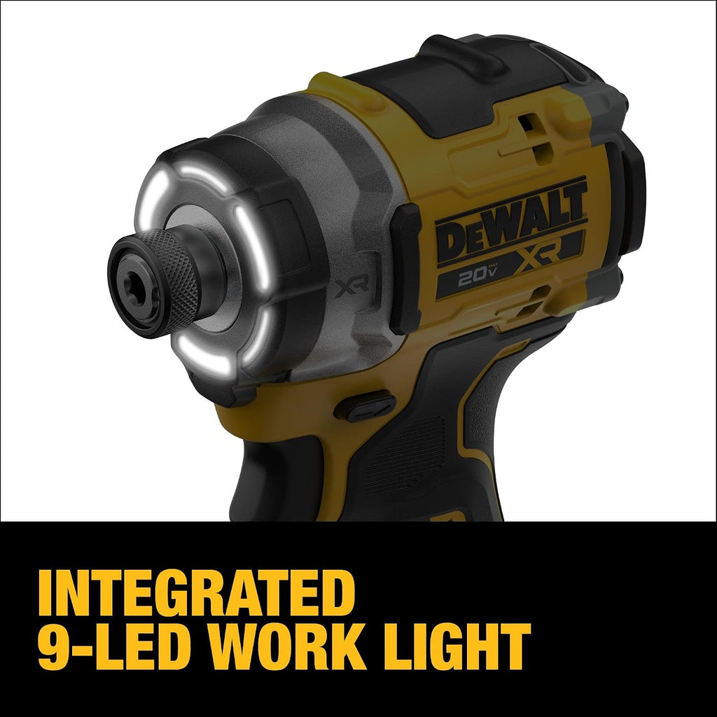 DEWALT 20V MAX XR 1/4 Inch Cordless Impact Driver Kit with 8AH Battery and Charger (DCF860WW1)