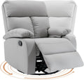 hzlagm Swivel Rocker Recliner, Rocking Chair Nursery, Small Rocker Recliners for Small Spaces, Living Room, Bedroom, Nursery, RV, Light Grey