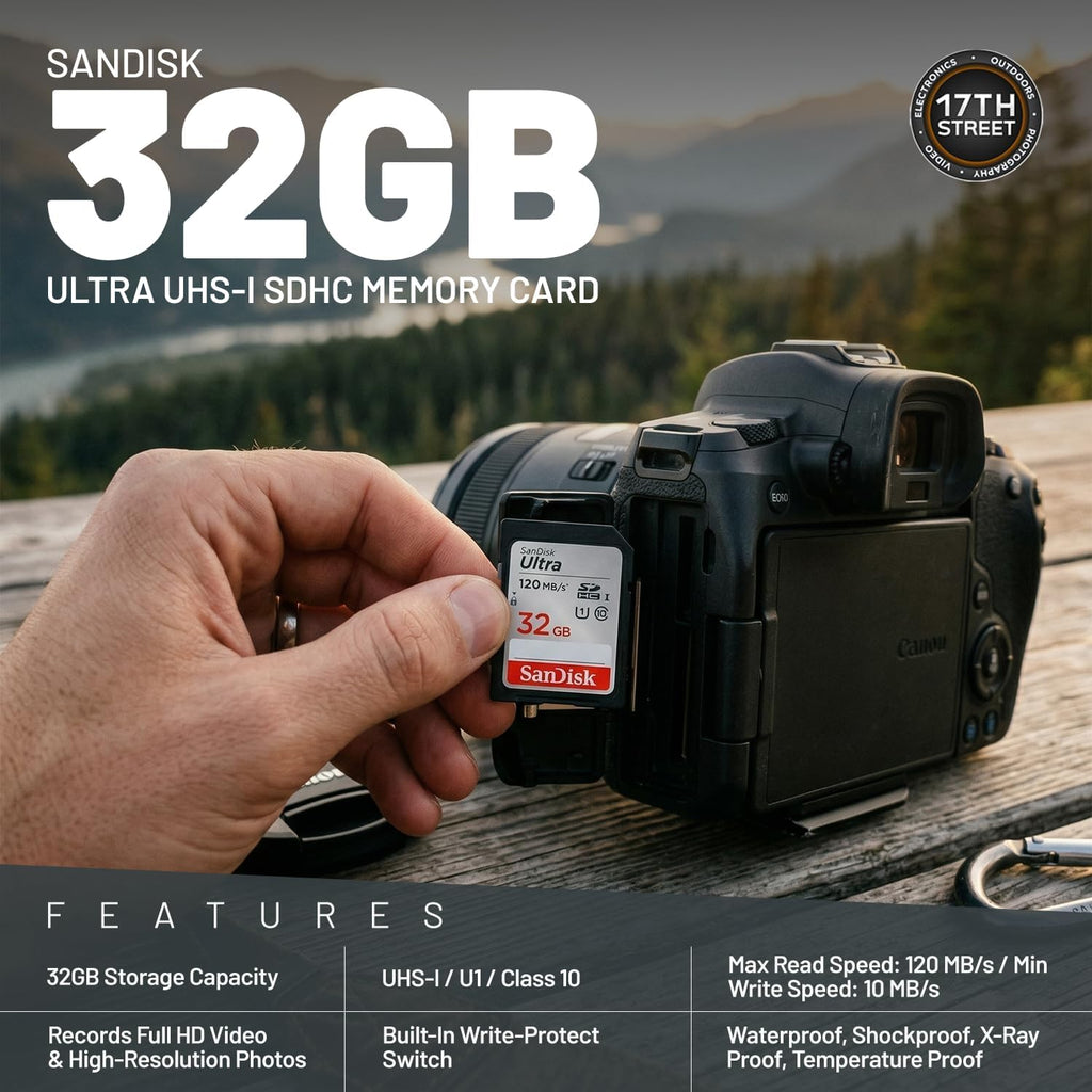 Pentax WG-90 Waterproof Digital Camera (Black) | 2.7' LCD Monitor Display Camera with 32GB Ultra UHS-I SDHC Memory Card and Waith Quick Release Camera Floating Strap (Yellow) - Essential Bundle Kit