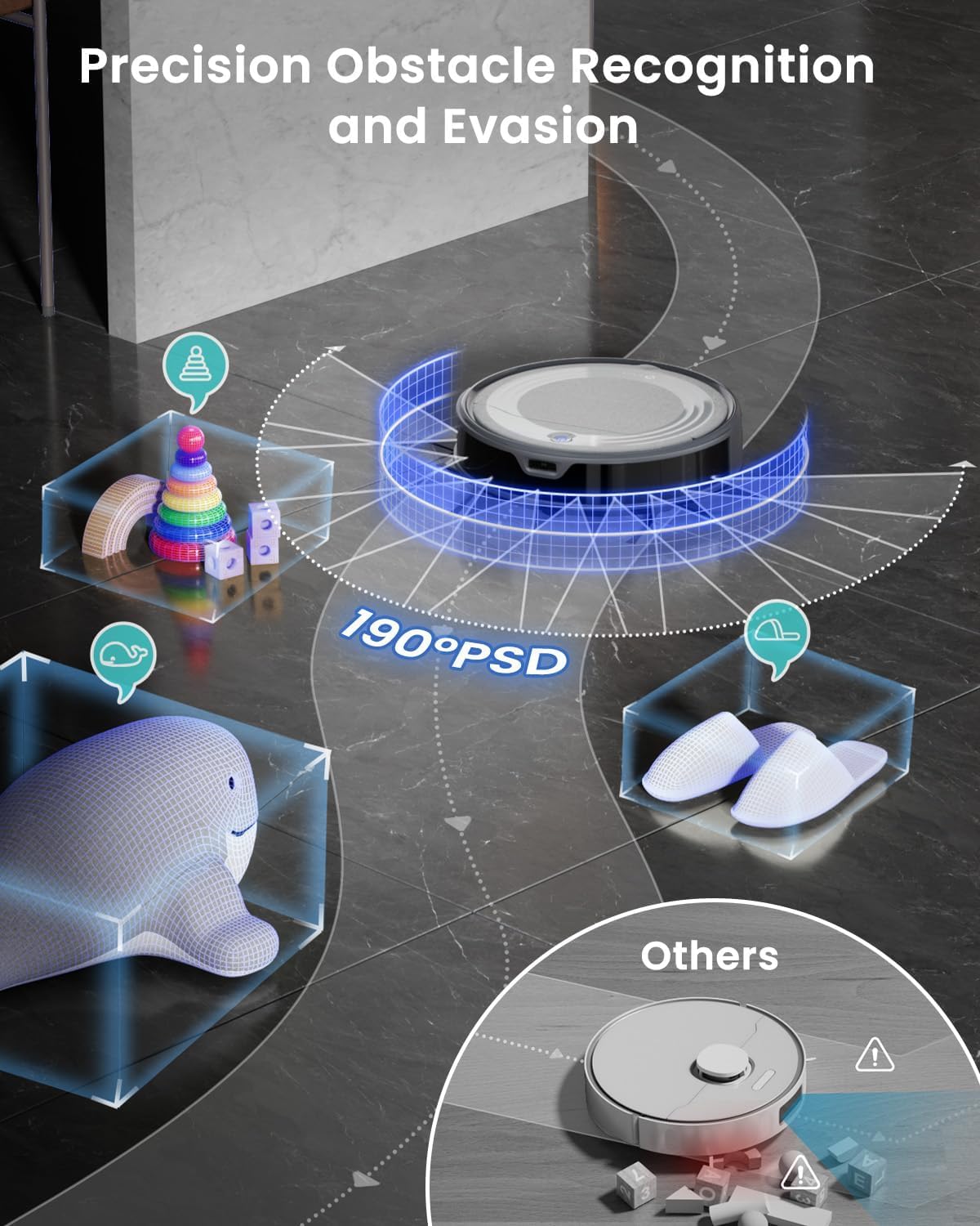 Lefant M310 Ultra Robot Vacuum and Mop, 6000Pa Suction-Slim Robotic Cleaner with ToF LiDAR Navigation, Accurate Obstacle Avoidance, WiFi/App/Alexa Control, 170min Runtime, for Pet Hair and Home