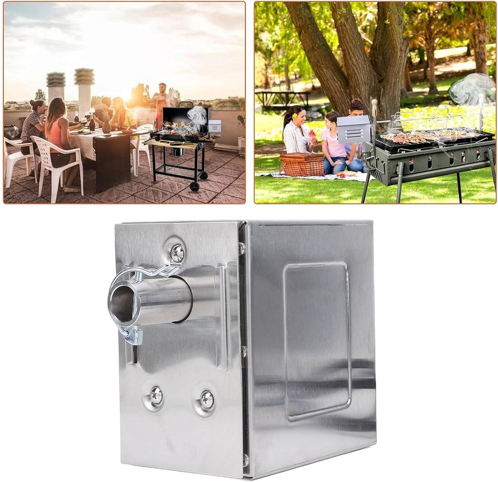 Rotisserie Motor 45W Heavy Duty Universal Replacement Spit Motor, Stainless Steel Electric Grill Motor for Pig Goat Chicken Roaster, Ideal for Outdoor BBQ (US Plug 100‑240V)