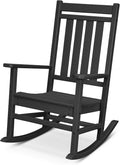 POLYWOOD Estate Rocking Chair, Outdoor Porch Rocker, All-Weather HDPE Patio Furniture, Adult Size, Made in USA, Black