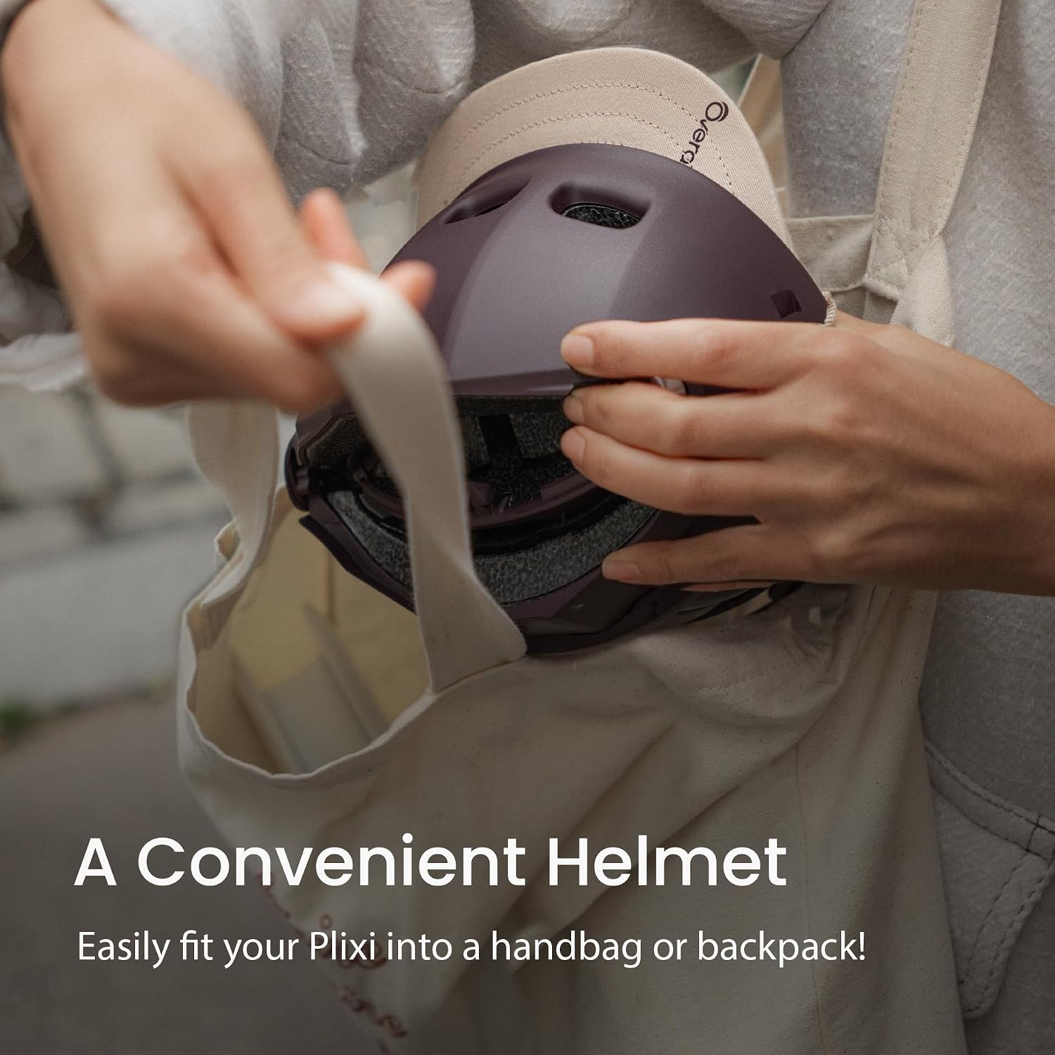 Overade Plixi Foldable Helmet - for Bike, Kick Scooter, e-Bike - Volume Divided by 3 when Folded- Same Protection as Classic Helmet