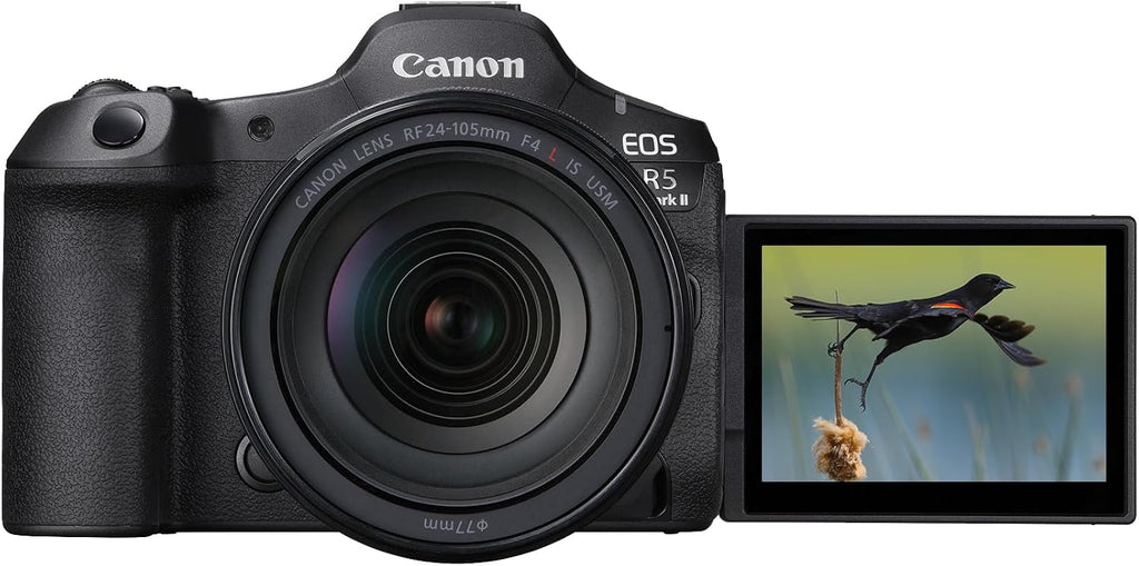 Canon EOS R5 Mark II Mirrorless Camera with RF24-105mm F4 L is USM Lens, Full-Frame Back-Illuminated Sensor, 45MP, 8K Video, Photography and Video, Hybrid Camera, Black