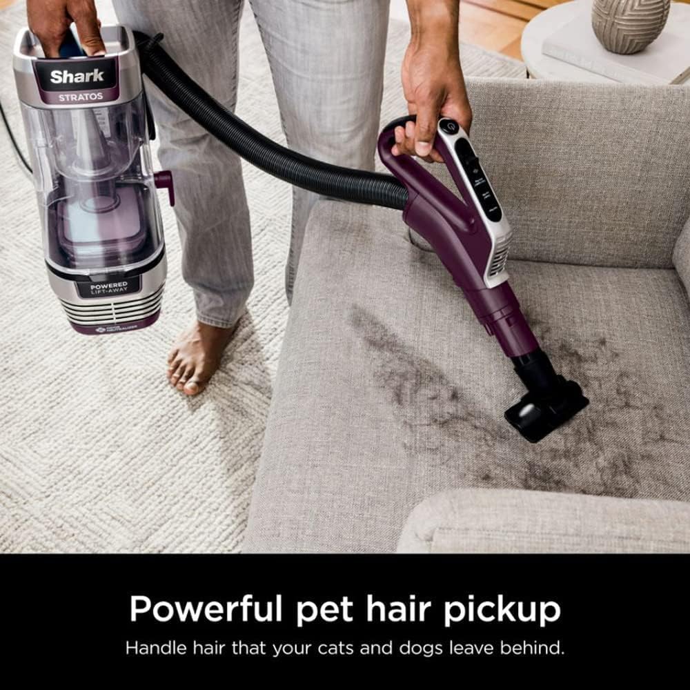 Shark AZ3000 Stratos Powered Lift-Away Upright Vacuum with DuoClean PowerFins HairPro, Self-Cleaning Brushroll Odor Neutralizer TechnologyQ (Renewed)
