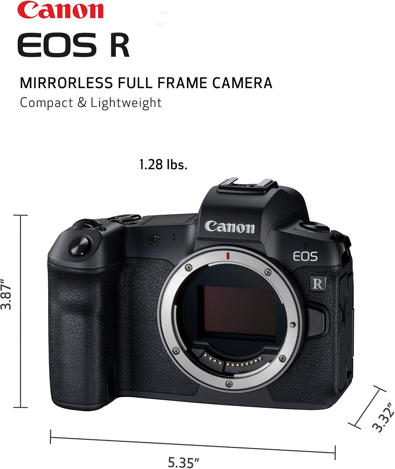 Canon EOS R Mirrorless Digital Camera (Body Only) (Renewed)
