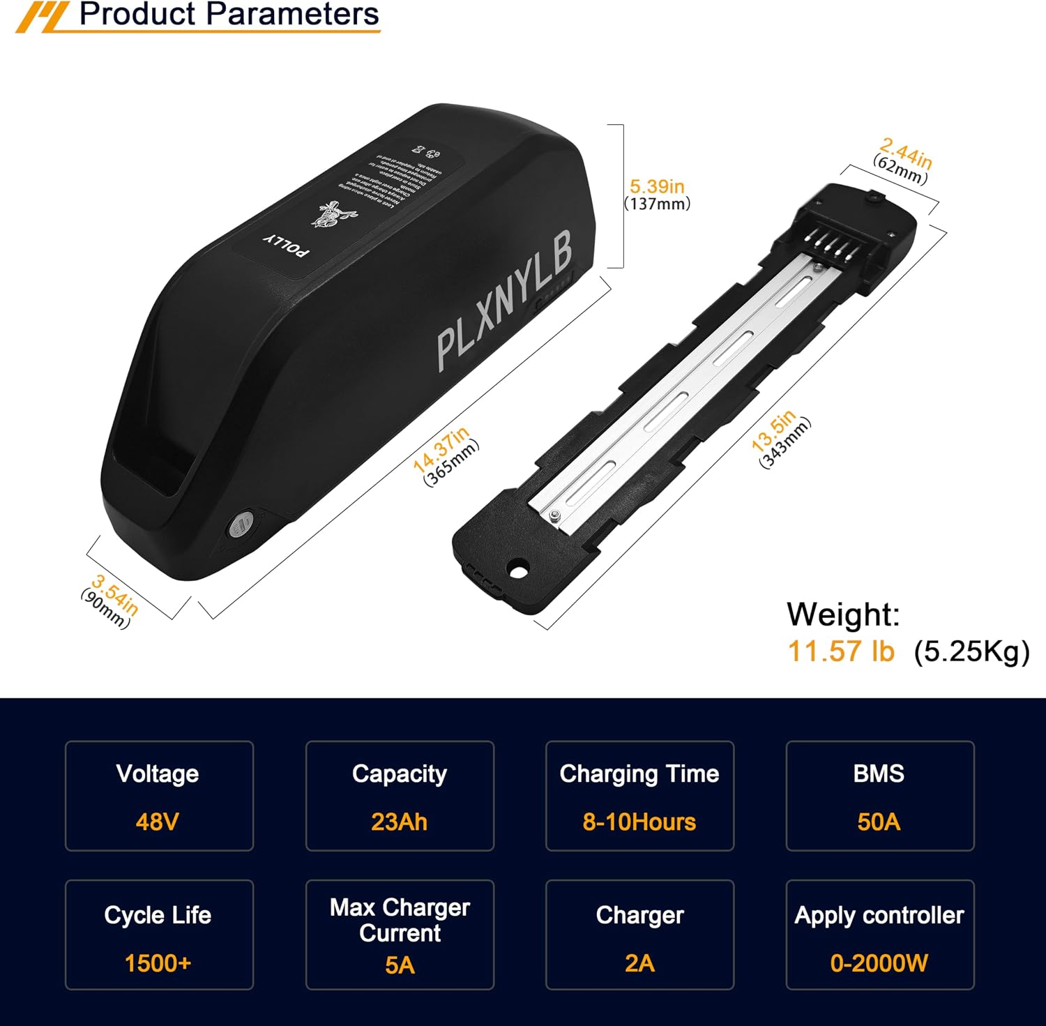 22.4AH Electric Bike Lithium Battery, Removable Ebike Battery with 3A Charger 48V Electric Bicycle Battery Pack with Waterproof Holder for 250W-2000W Motors