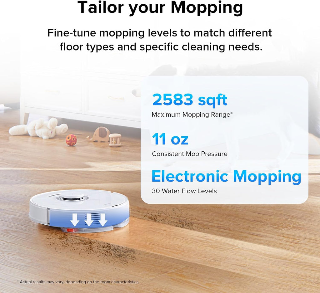 roborock Q7 Max+ Robot Vacuum and Mop with Auto-Empty Dock Pure, Hands-Free Cleaning for up to 7 Weeks, APP-Controlled Mopping, 4200Pa Suction, No-Mop&No-Go Zones, 180mins Runtime(Renewed)