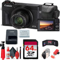 Canon PowerShot G7 X Mark III Digital Camera (Black) (3637C001) + 64GB Card + Card Reader + Deluxe Soft Bag + Flex Tripod + Hand Strap + Memory Wallet + Cleaning Kit (Starter Bundle)