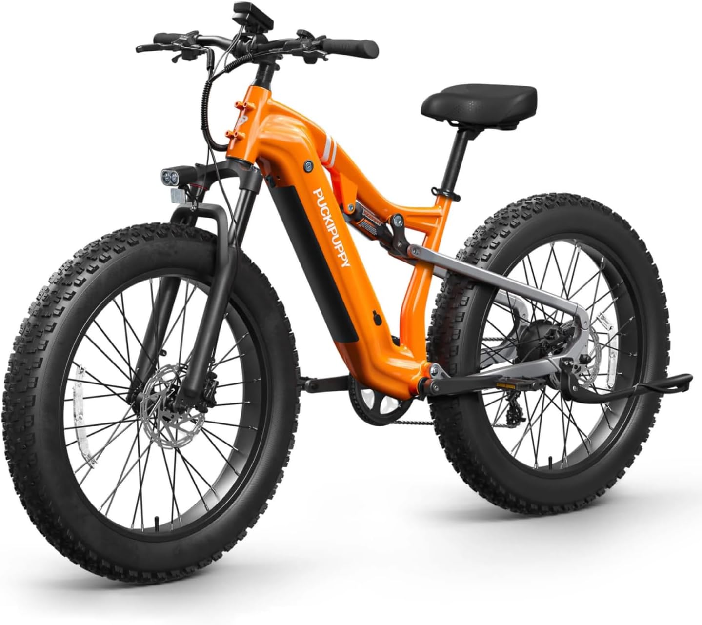 PUCKIPUPPY Electric Bike for Adults 1350W Peak Upgrade, 48V 20AH Battery Ebike, 26' Fat Tire Full Suspension Electric Mountain Bike, 80 Miles Range, 28 MPH, 8 Speed, Torque Sensor, Labrador Pro