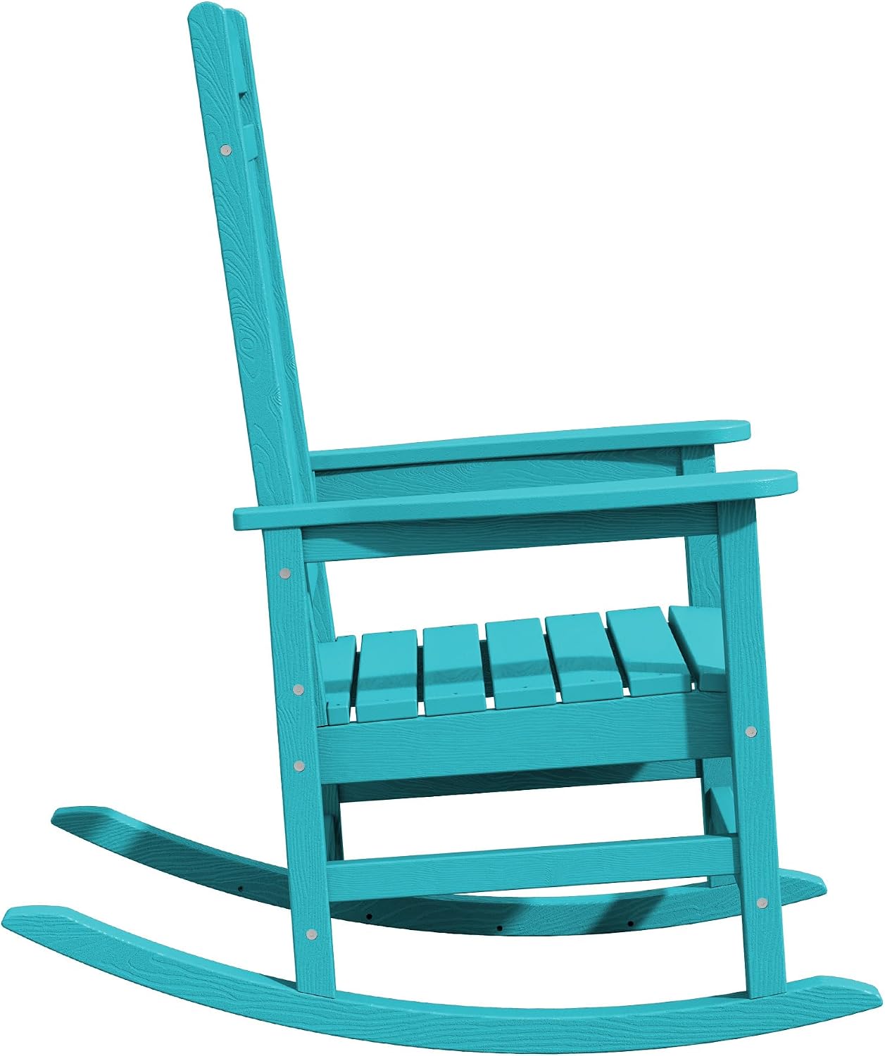 KINGYES Oversized Outdoor Rocking Chair Set of 2, High Density Polyethylene Patio Rocking Chairs with 350lbs Support for Adults, Aruba Blue