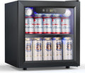 COWSAR Beverage Refrigerator, 50 Cans Wine Cooler, ETL Approved 1.3 Cu.ft Mini Fridge with Glass Door, Adjustable Shelves, Digital Temperature Freestanding Small Drink Fridge for Soda Beer or Wine