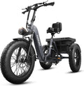 PUCKIPUPPY Electric Tricycle for Adult with 960W Peak Motor, 60 Miles Range Pickup Class Trike, 500 Lbs Load Electric Trike with Rear Differential and 20' Fat Tires, 48V 17.4AH Cell Battery, Husky