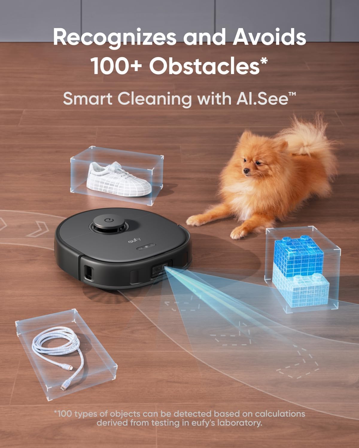 eufy Certified Like-New X10 Pro Omni Robot Vacuum and Mop Combo, 8,000 Pa Suction, Dual Mops with 12 mm Auto-Lift and Carpet Detection, Auto Mop Washing, Auto Drying, Self-Emptying(Renewed)