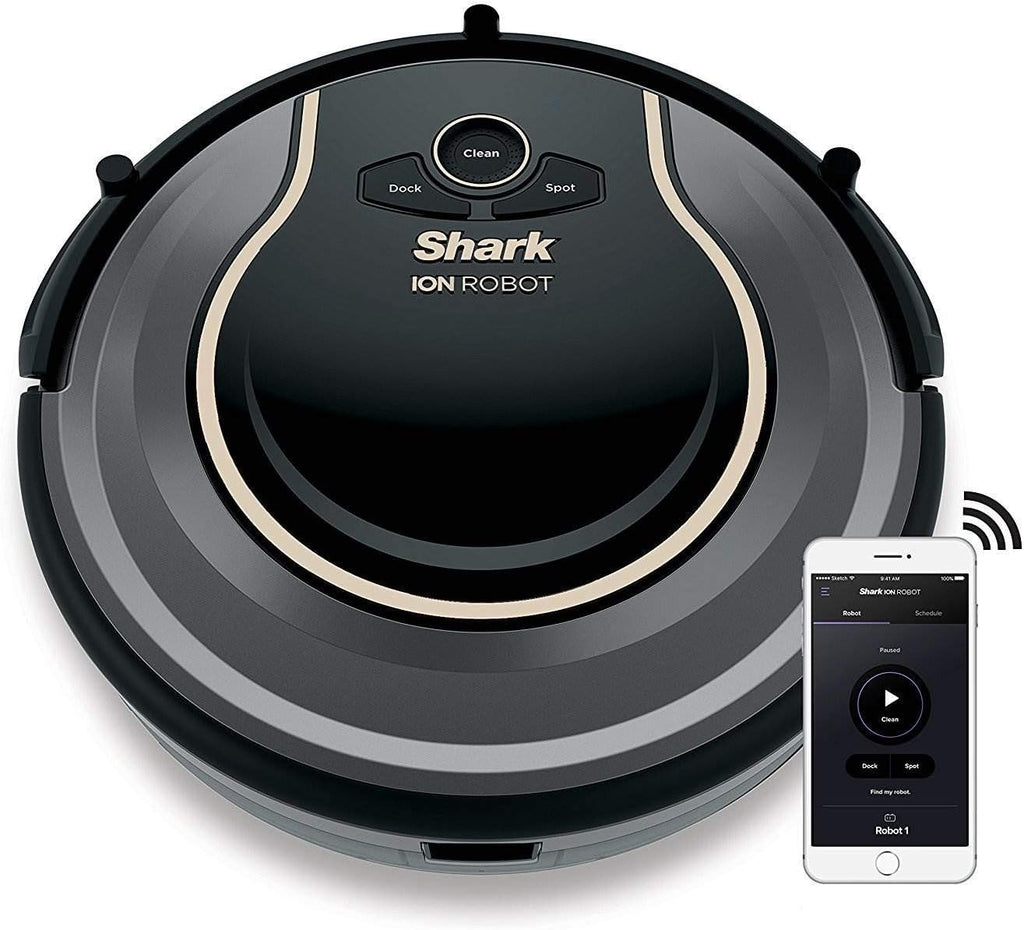 SHARK ION Robot Vacuum R75 WiFi-Connected, Voice Control Dual-Action Robotic Vacuum Carpet and Hard Floor Cleaner, Works with Alexa (RV750), Smoke