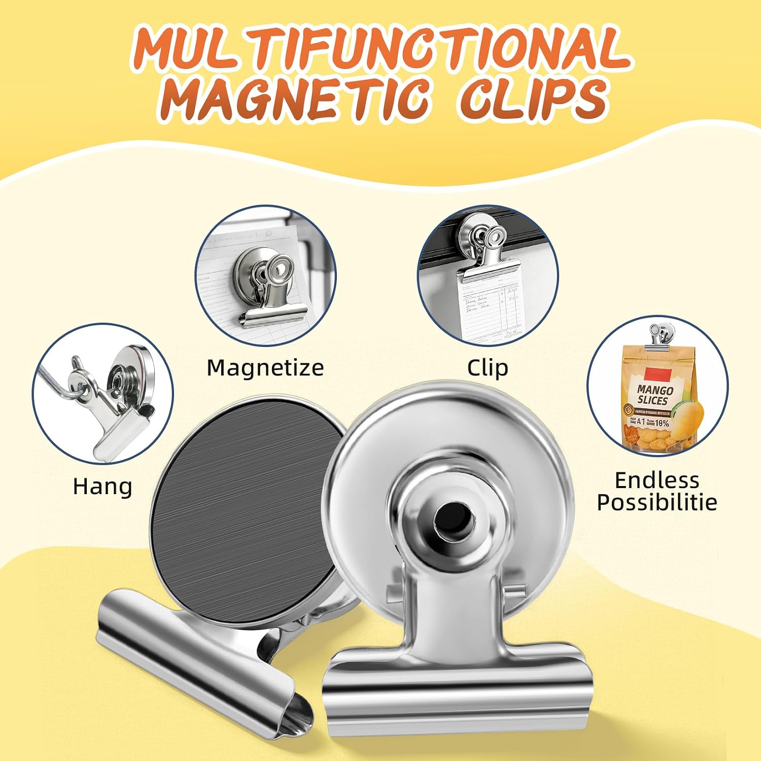VNDUEEY 500 Pack Fridge Magnets Refrigerator Magnets, Strong Magnetic Clips Heavy Duty, Magnet Clips for Whiteboard, Magnets for Fridge Locker Office Accessories (Silver)