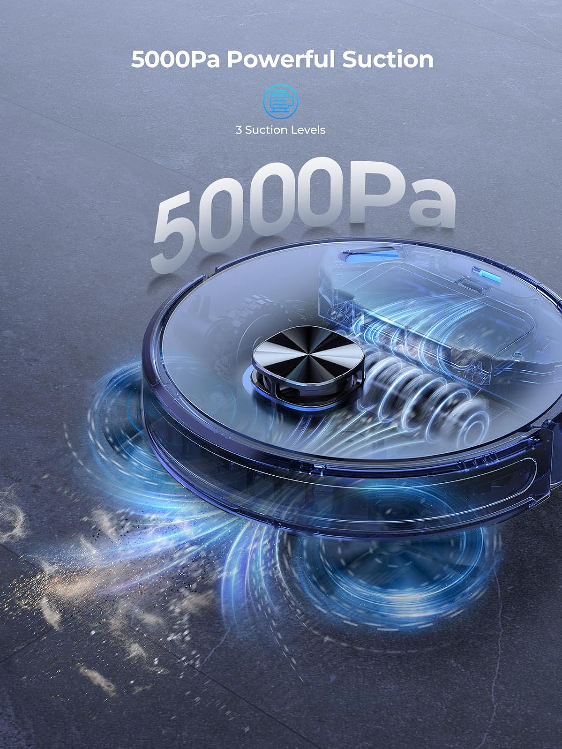 Robot Vacuum and Mop Combo, 5000Pa Robotic Vacuum with Self Emptying Dock for 60 Days, Smart Lidar Navigation Robot Vacuum Cleaner, Mapping, APP/Voice Control for Per Hair, Hard Floor and Carpet