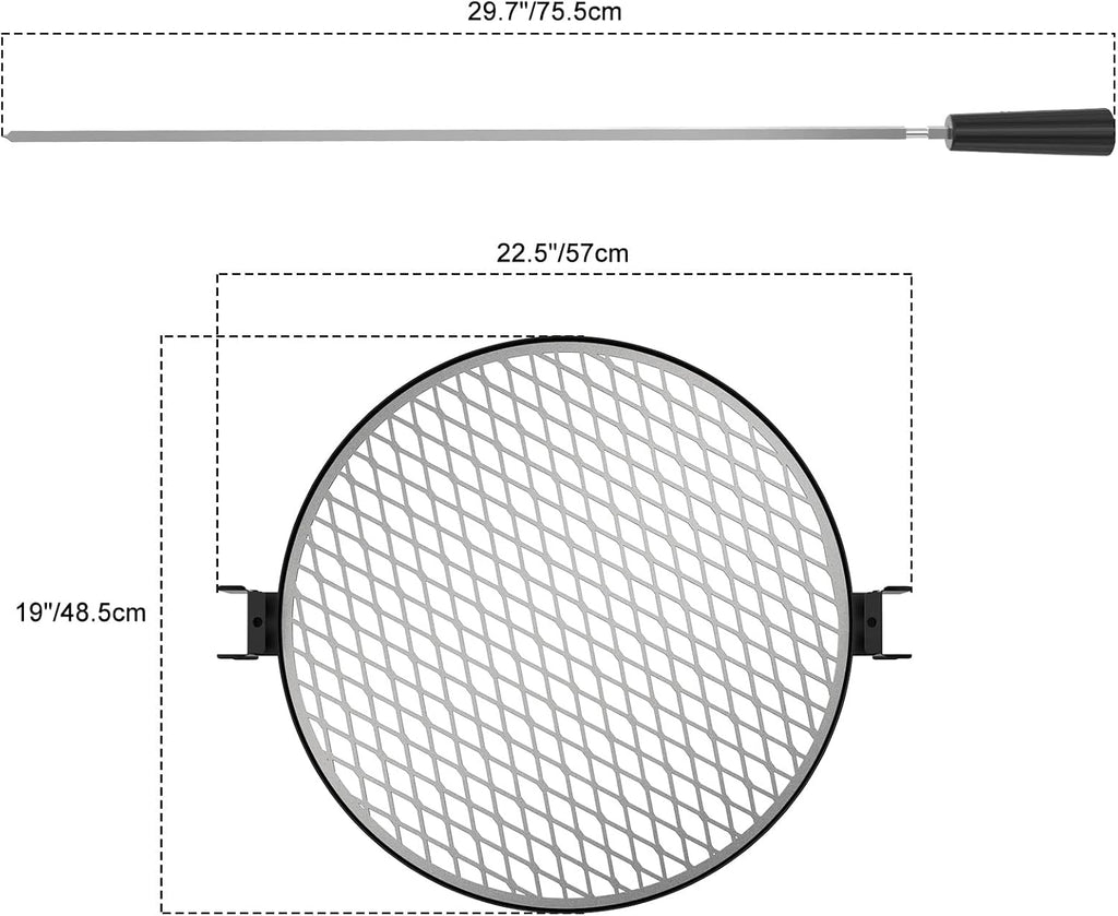 only fire Santa-Maria Style Rotisserie Rotating System for Solo Stove Bonfire 19.5' Smokeless Fire Pit - Global Patent