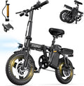 INSDRGN Folding Electric Bike for Adults Teens, Peak 1500W, 62 Miles PAS Range, 48V 16AH Removable Li Battery Ebike, 9 Shocks Full Suspension, 20 MPH Electric Bicycle, UL2849 Certified