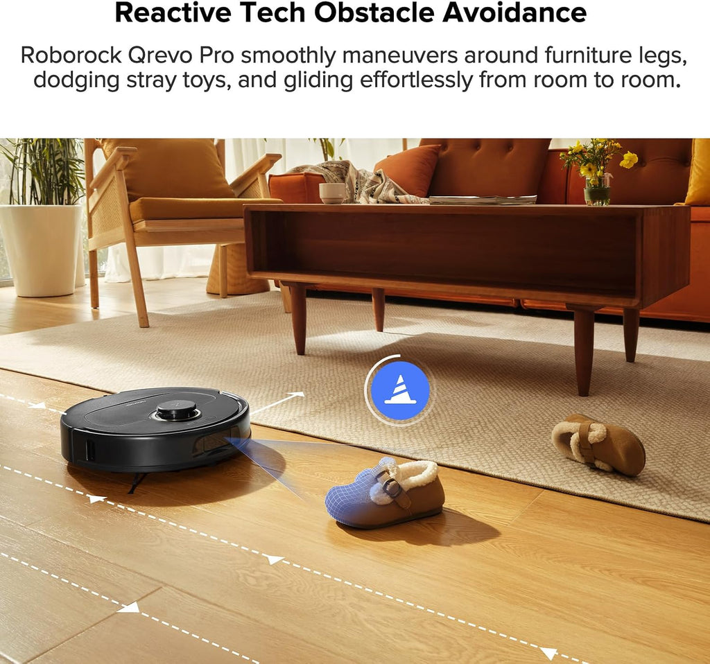 roborock Qrevo Pro Robot Vacuum and Mop with FlexiArm Design Edge Mopping, Dynamic Hot Water Mop Washing and Auto Mop Drying, 7,000 Pa Suction (Renewed)