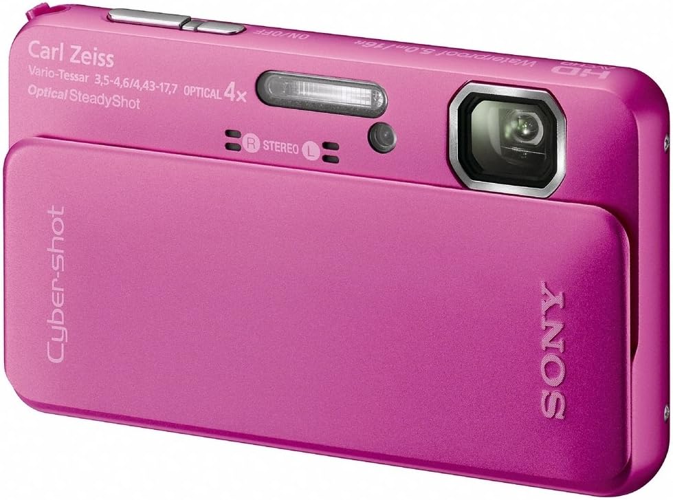 Sony Cyber-Shot DSC-TX10 16.2 MP Waterproof Digital Still Camera with Exmor R CMOS Sensor, 3D Sweep Panorama, and Full HD 1080/60i Video (Pink)