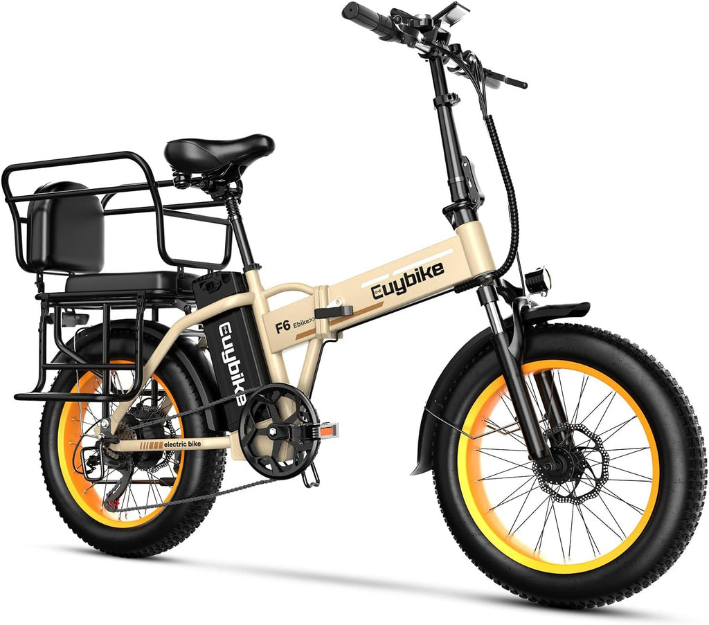 Foldable Electric Bike for Adults, 48V 20Ah Removable Lithium Battery up to 80Miles, 20' Fat Tire 1000W Peak Motor Dirt Ebike Adult Electric Bicycle for Commute Beach Mountain E Bike