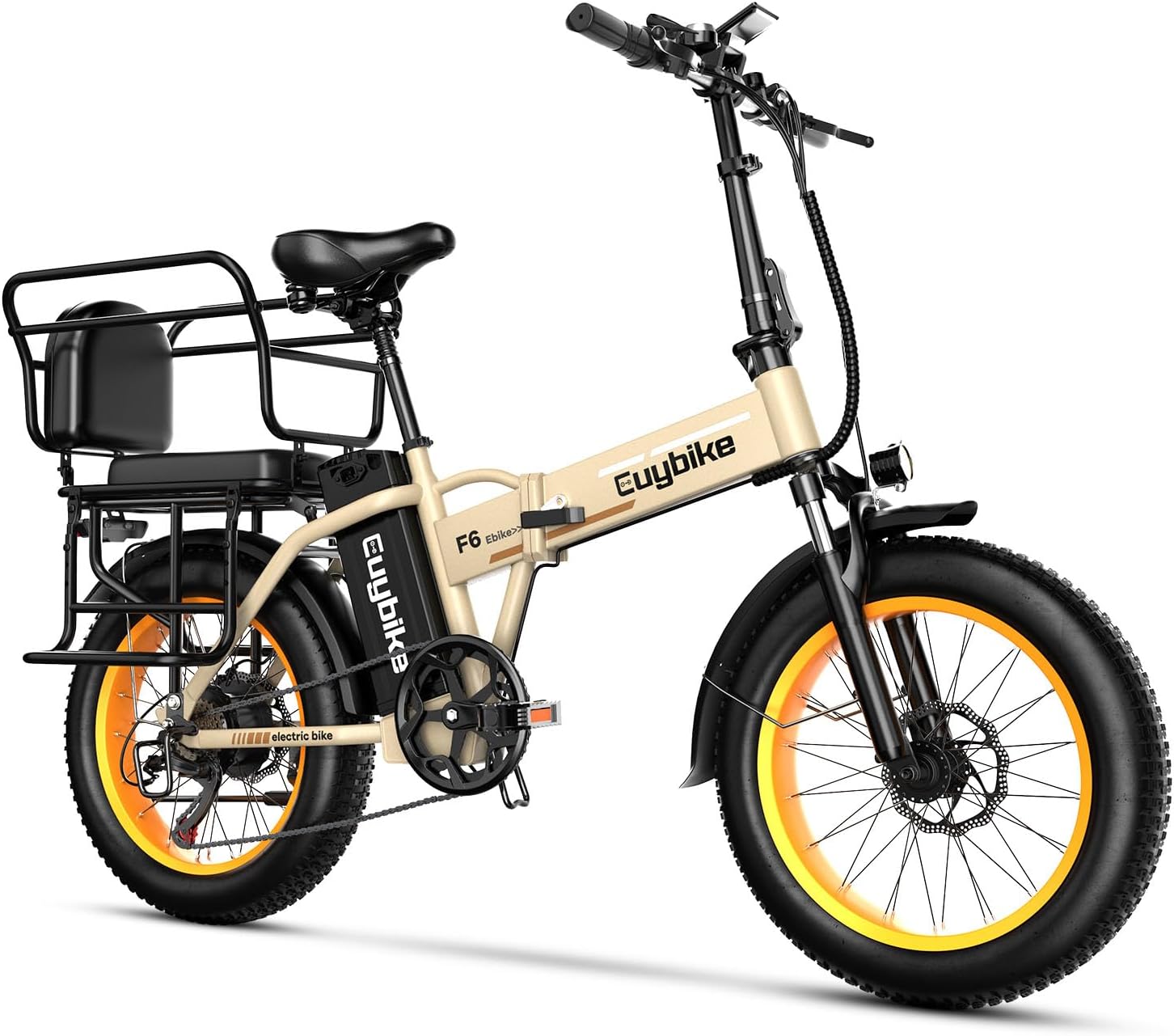 Foldable Electric Bike for Adults, 48V 20Ah Removable Lithium Battery up to 80Miles, 20' Fat Tire 1000W Peak Motor Dirt Ebike Adult Electric Bicycle for Commute Beach Mountain E Bike