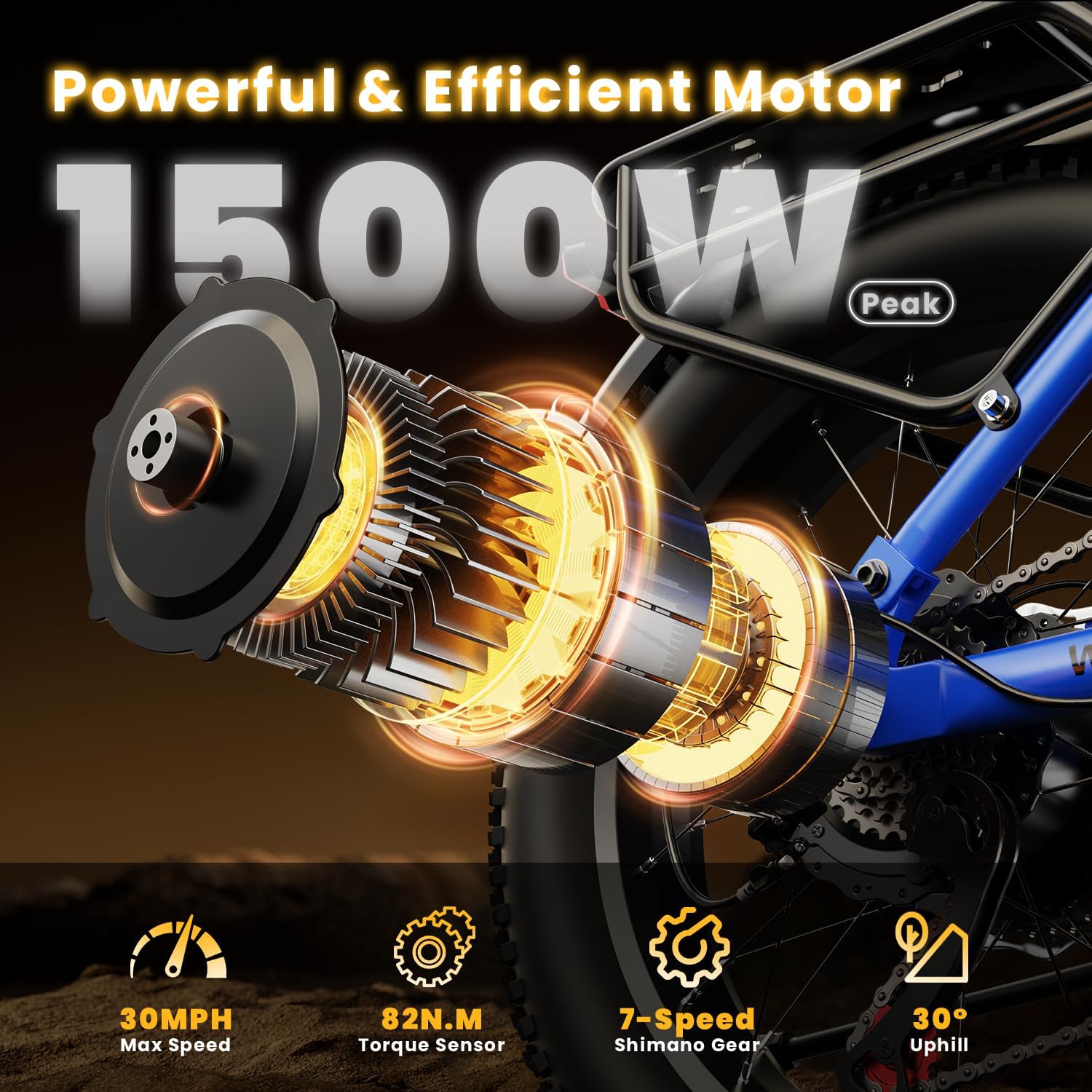 Auloor 1500W Motor Electric Bike for Adults and Seniors, 48V 20AH Removable Battery City Step Thru EBike, 30+MPH & 70 Miles 20' Fat Tires 7 Speed Electric Commuter Bicycle for Women and Teens