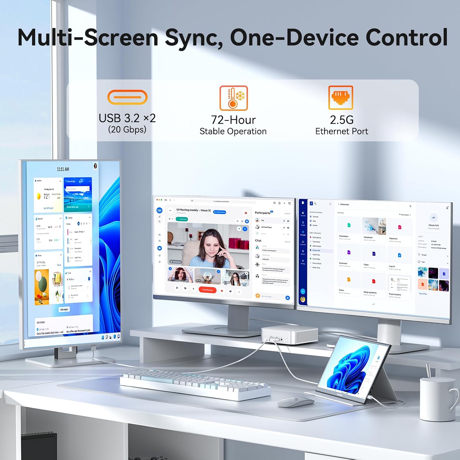 GEEKOM A5 Pro Efficient Mini PC,with AMD Ryzen-5 7430U, 16GB RAM＆512GB SSD|3 Year Warranty|Multi-Screen Collaboration|Win11 Pro|8K Graphic Design|Wi-Fi 6|BT 5.2|6xUSB|SD Slot|Office＆Home Must Have
