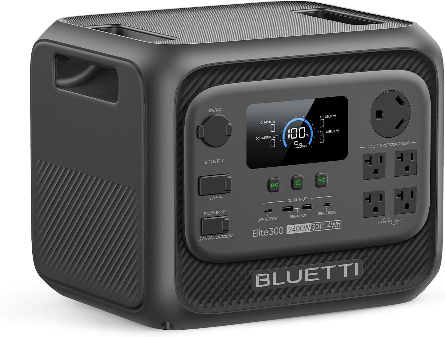 BLUETTI Elite 300 Portable Power Station, 3014Wh LiFePO4 Battery Backup for Home Power Outage, 2400W Solar Generator (4800W Surge), 3kWh Compact Home Backup & RV Power with TT-30 RV Port & 12V/30A DC