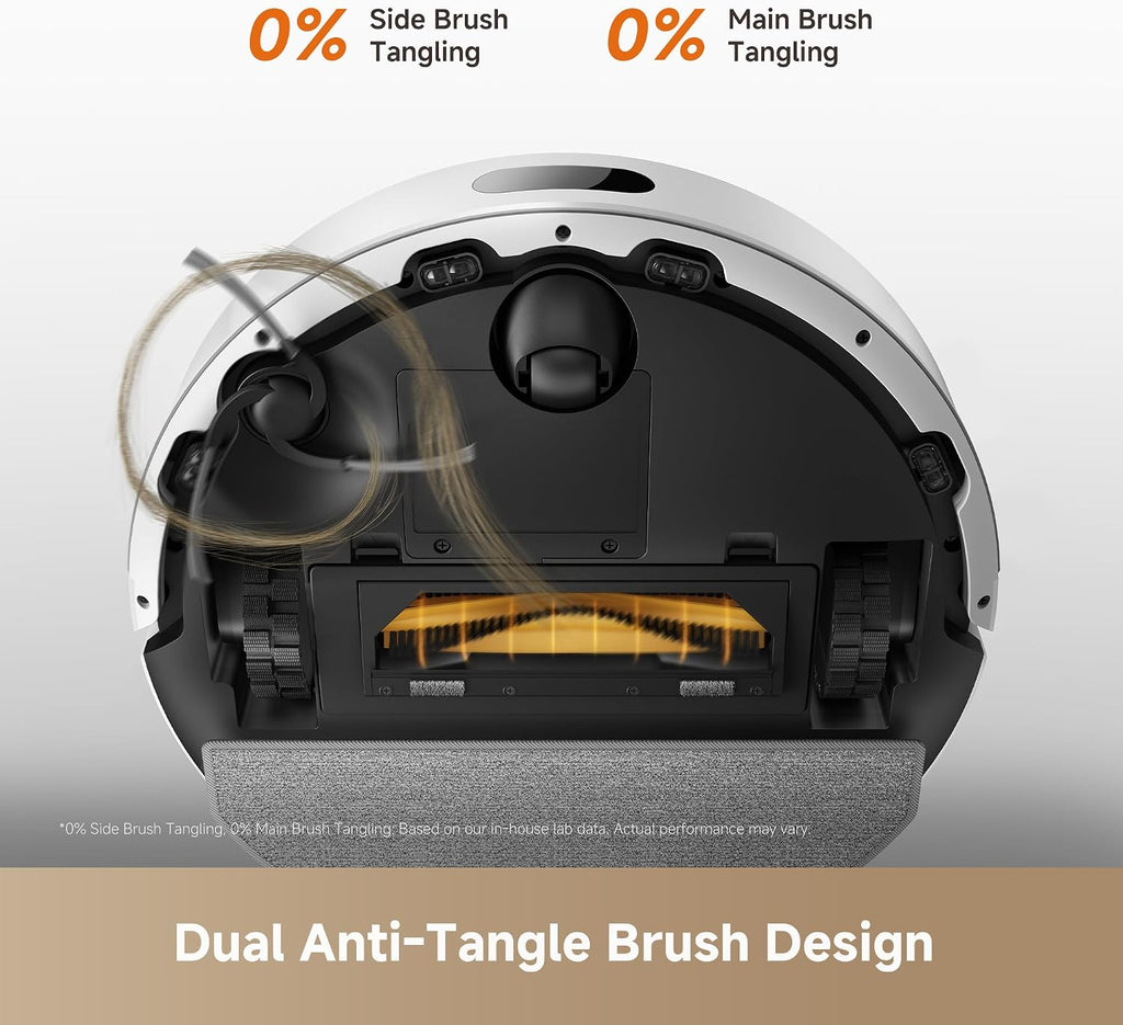 DREAME D20 Air Plus Robot Vac and Mop Combo with 20,000Pa Suction, Anti-Tangling Tech, Auto-Emptying Dock, Deep Carpet Cleaning and Smart Navigation White