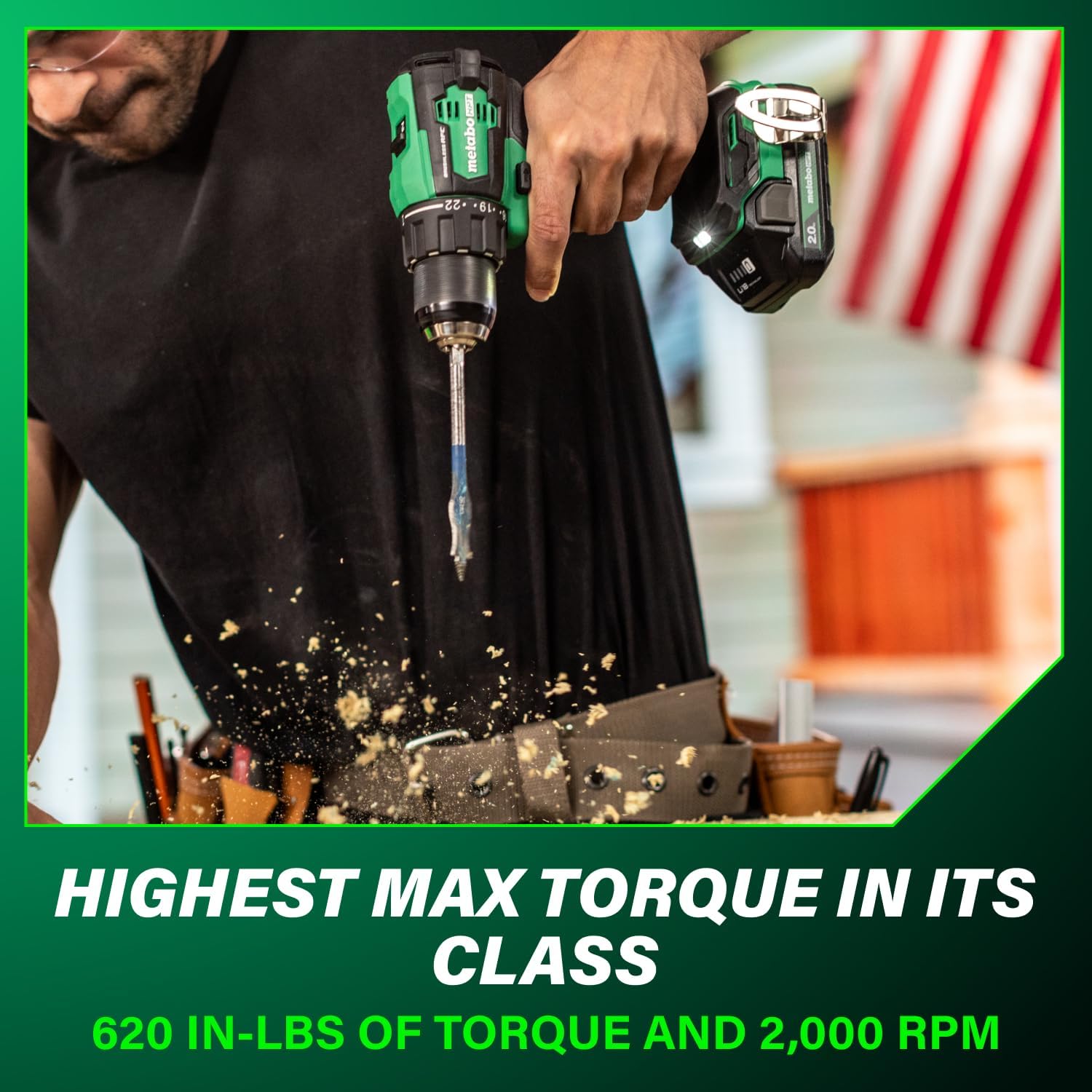 Metabo HPT 18V MultiVolt 1/2' Cordless Brushless Driver Drill Kit, High Power Drill Set with Bag, 2 Lithium-Ion Metabo Batteries and Charger, Compact Lightweight Power Driver, DS18DEX