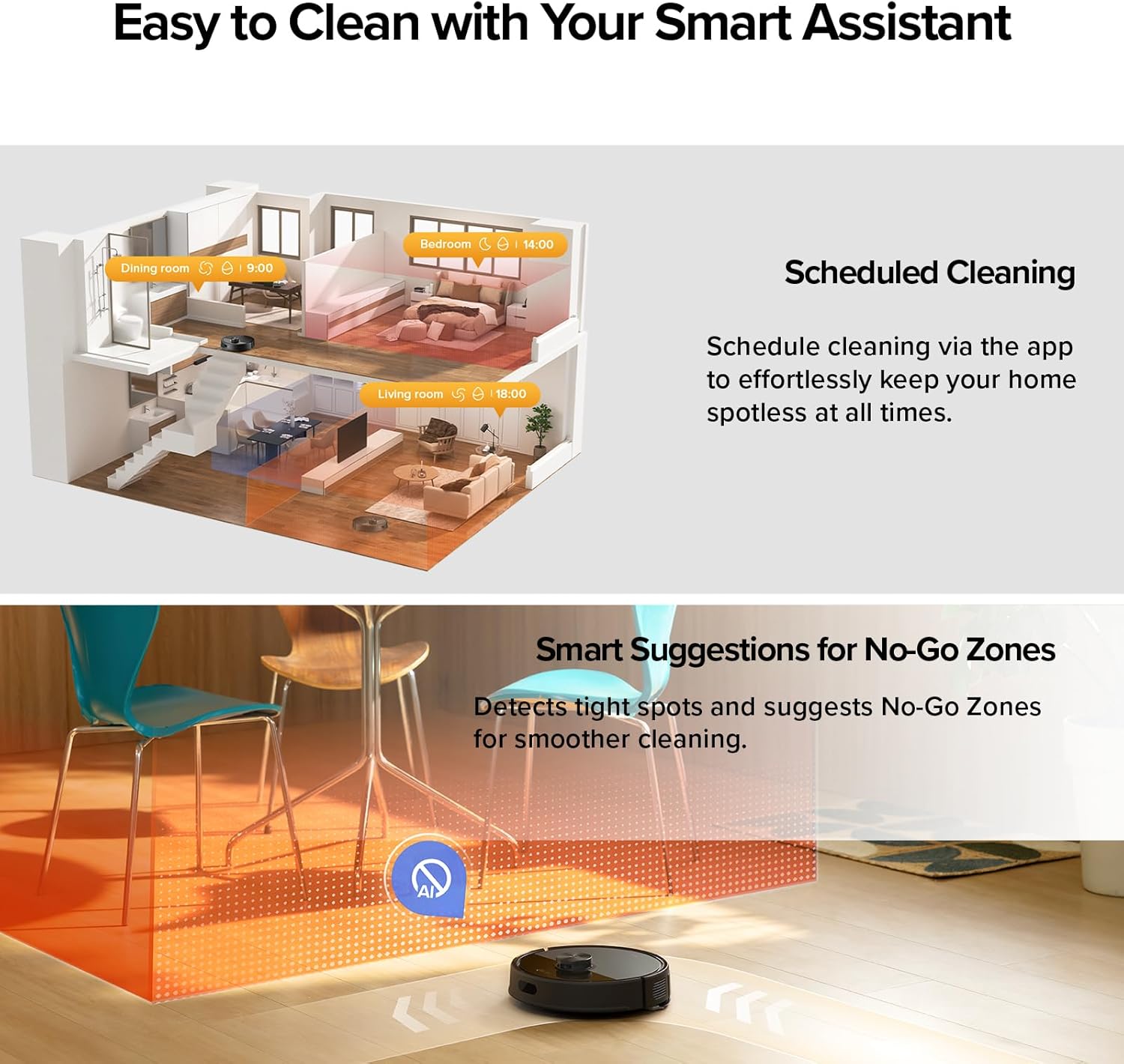 roborock Q7 M5+ Robot Vacuum and Mop, Upgraded from Q5 Max+, Up to 7-9 Weeks Self-Empty, 10000Pa Suction, Dual Anti-Tangle System for Pet Hair & Carpet, PreciSense LiDAR Navigation, App Control, Black