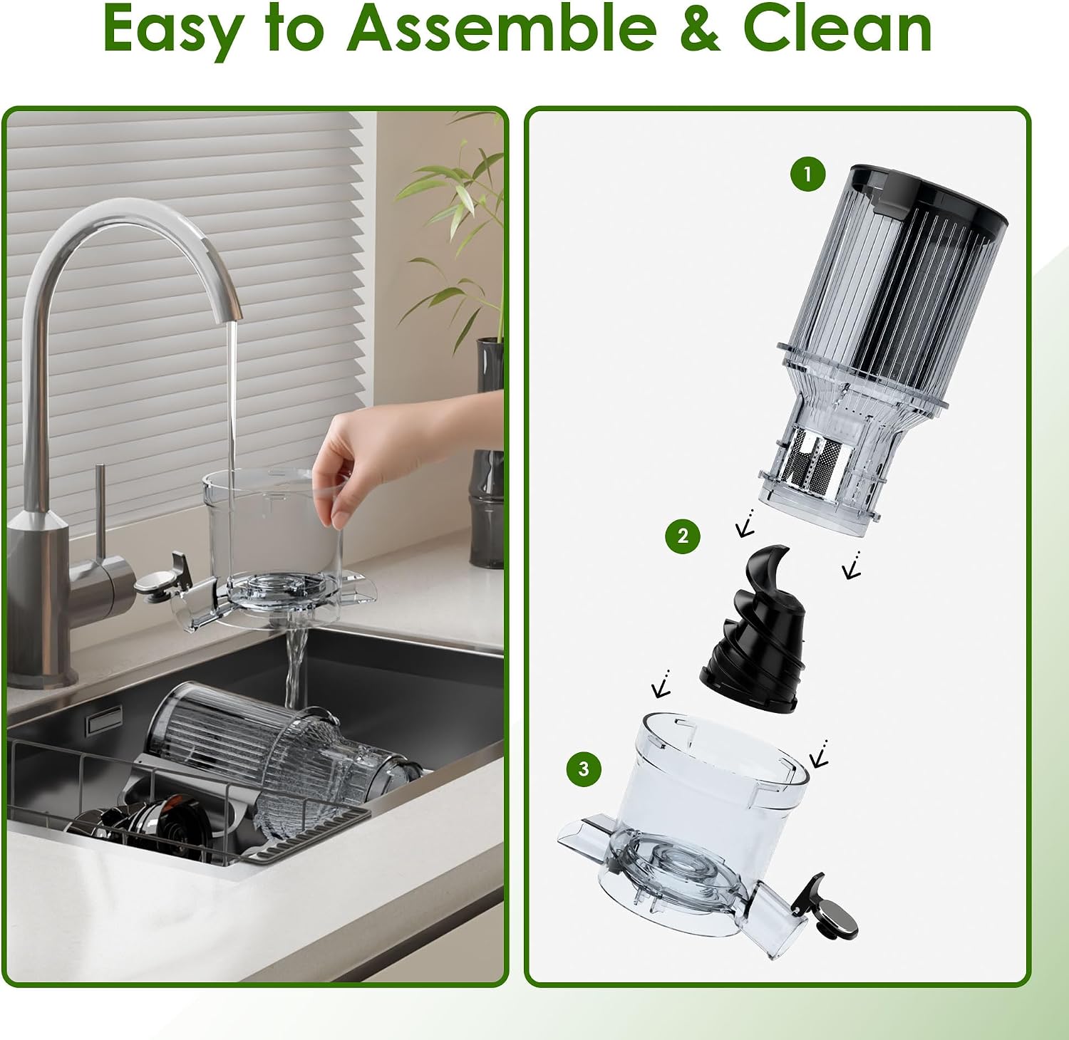 Slow Masticating Juicer machines, Touch Control Cold Press Juicer with Wide Feed Chute, Juicer Easy to Clean for Whole Vegetables Fruits, Ergonomic Operational Panel, High Juice Yield, Steel