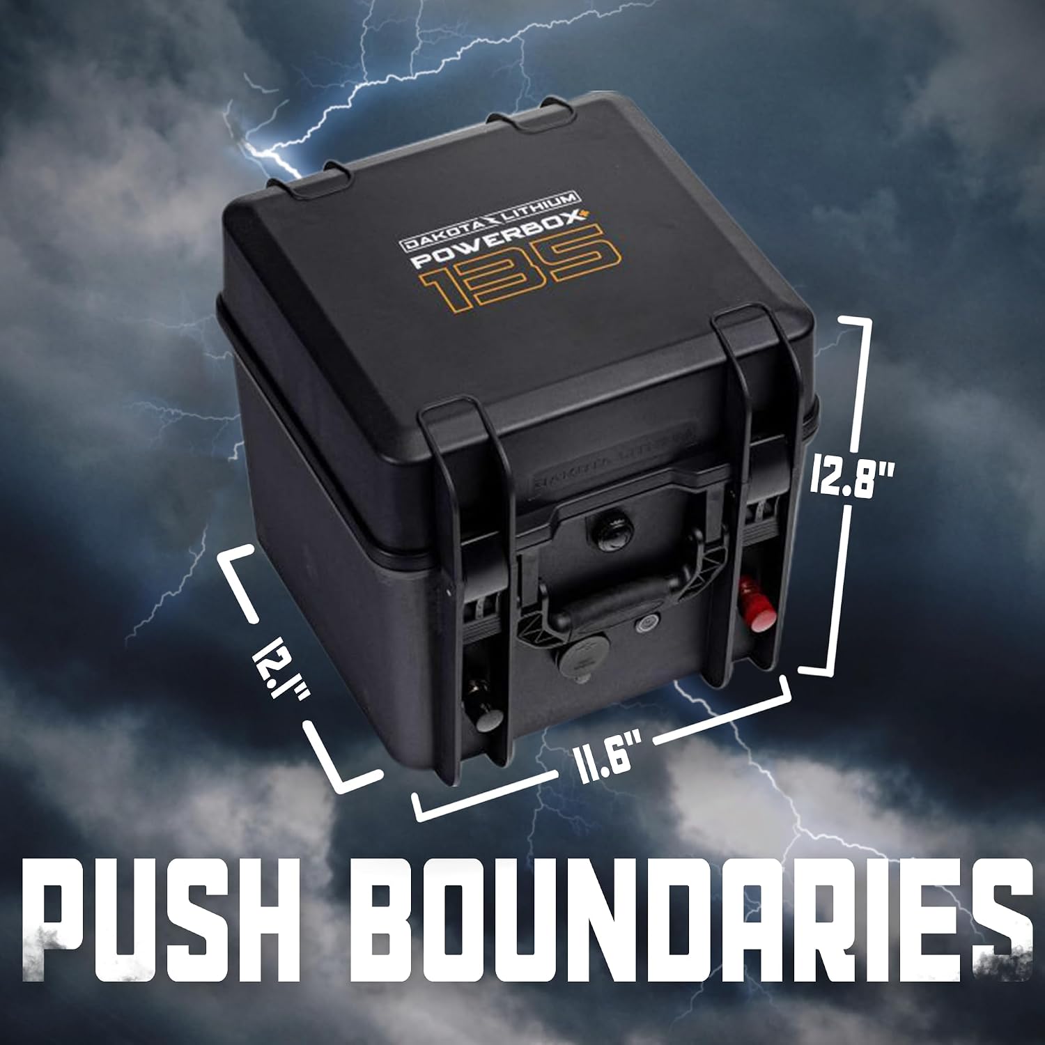 Dakota Lithium - Power Box with 12V 135Ah LiFePO4 Battery Included - 11 Year USA Warranty 2000+ Deep Cycle Box with DC Inverter and USB Ports, Fishing, Marine - 1 Battery, Case, and Charger