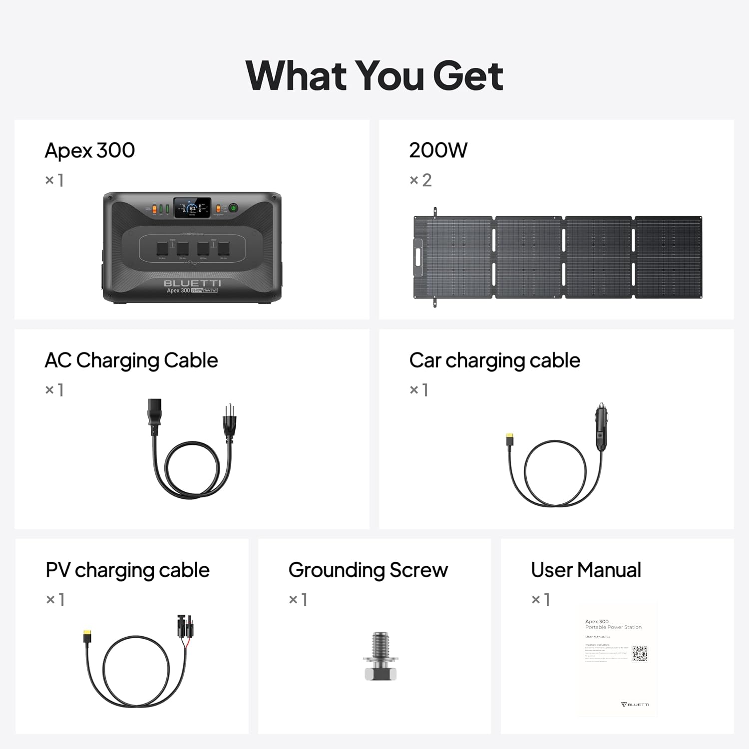 BLUETTI Apex 300 Solar Generator with 2 200W Solar Panels, 2764.8Wh LFP Battery Backup with 6 3840W AC Outlets (7680W Surge), 120V/240V Dual Voltage, Ideal for Camping and Off-Grid Living