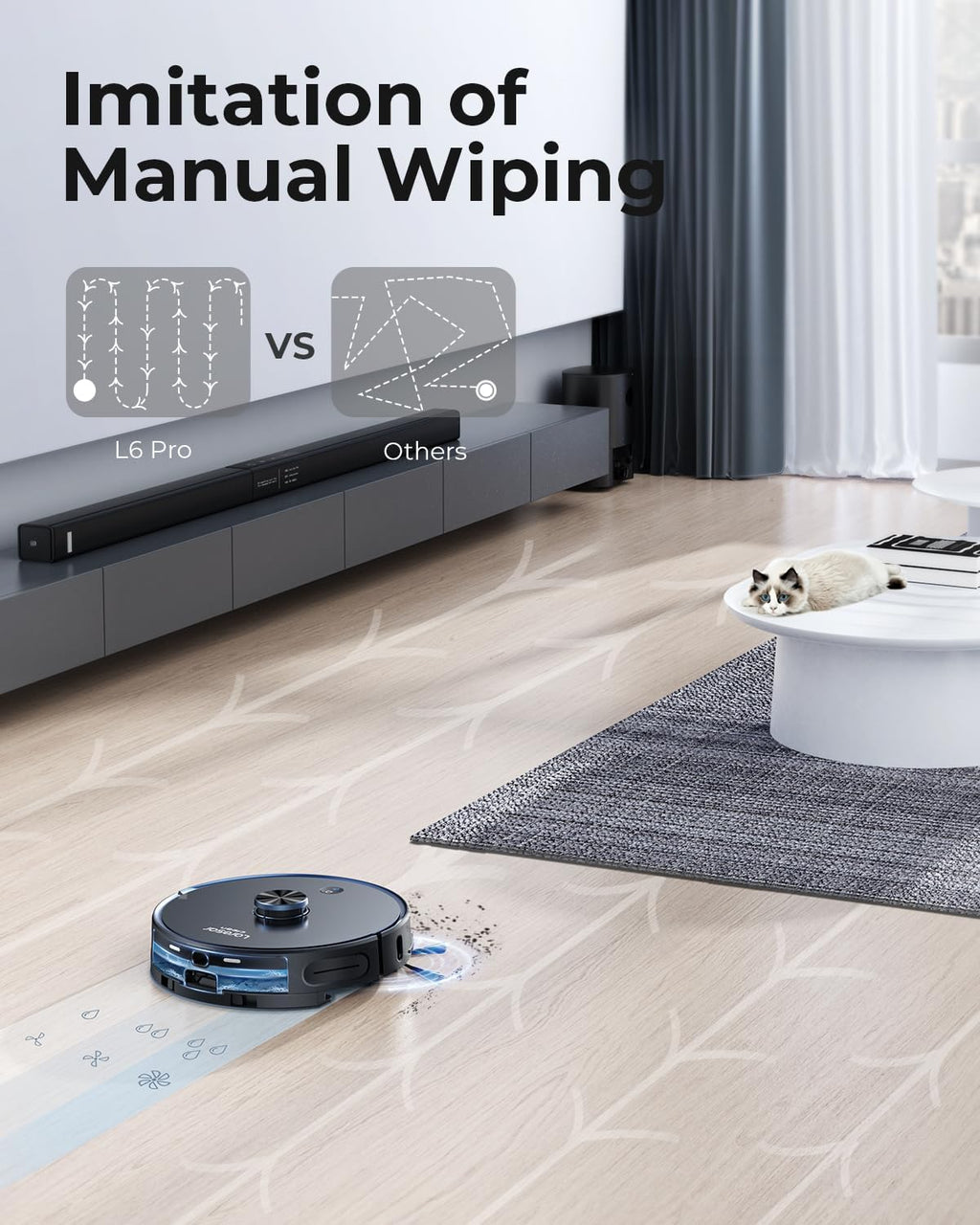 Laresar Clean Robot Vacuum and Mop Combo, 3500Pa Robotic Vacuum with 3.5L Self Emptying Station, 250 mins Runtime, LIDAR Navigation, WiFi/APP/Alexa Control, Ideal for Pet Hair, Carpet and Hard Floor