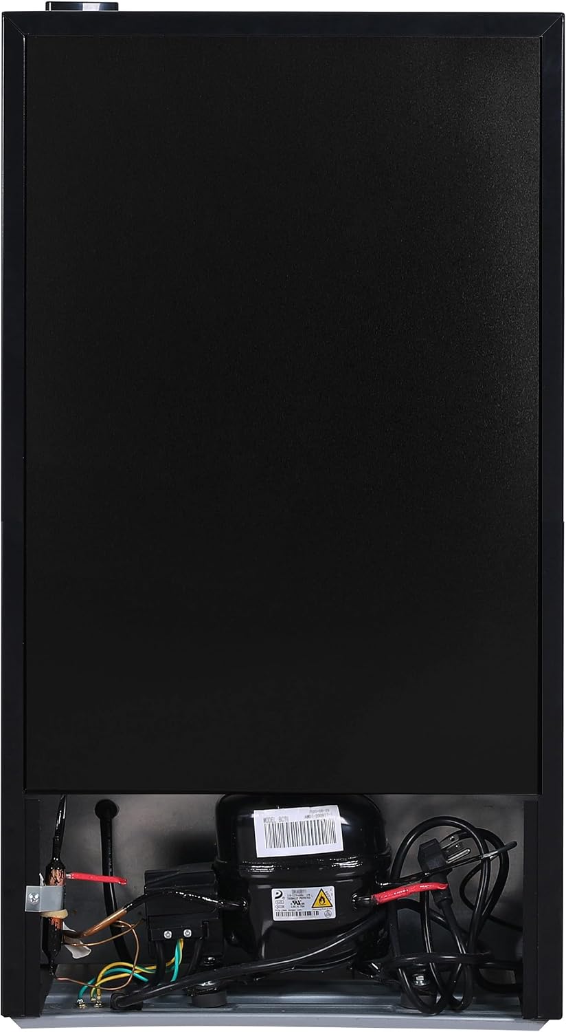 ARCTIC CHEF Mini Refrigerator-Freezer Compartment-Adjustable Thermostat Control-Reversible Doors-Ideal for Dorm, Office, RV, Garage, Apartment-Black, 3.2 CU.FT