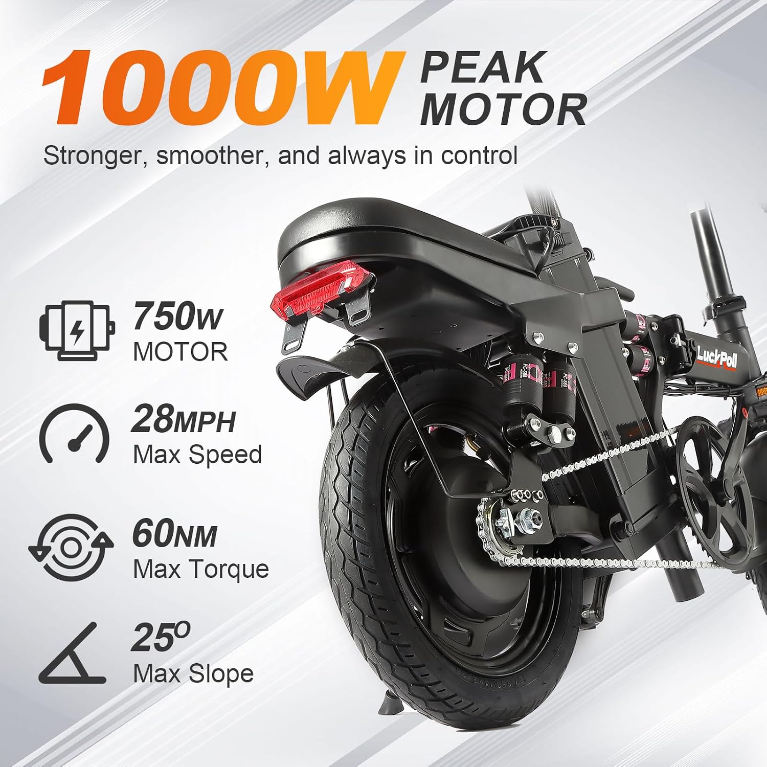 Lightweight Folding Mini Electric Bike for Adults–14 Inch Electric Bicycles Ebike,2000W/1000W, 40/28MPH,52V 25Ah & 48V 15Ah,60-80mi Range, Removable Battery