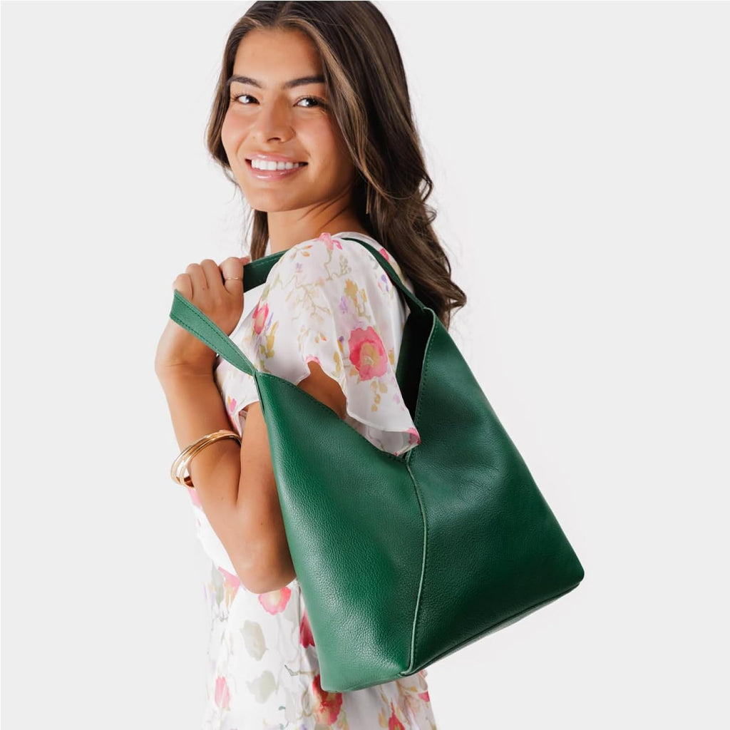 Portland Leather Goods Naomi Shoulder Bag – Handmade Slouchy Bag with Adjustable Crossbody Strap & Secure Magnetic Closure