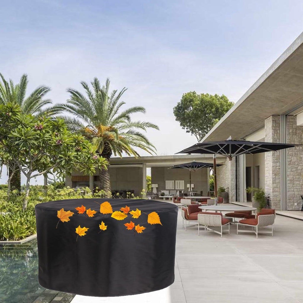 Patio Furniture Covers 112' D x 39' H, 420D Outdoor Garden Table Set Cover, Durable and Waterproof Outdoor Oxford Cloth Cover, Round All Weather Protection Covers (285x100cm)
