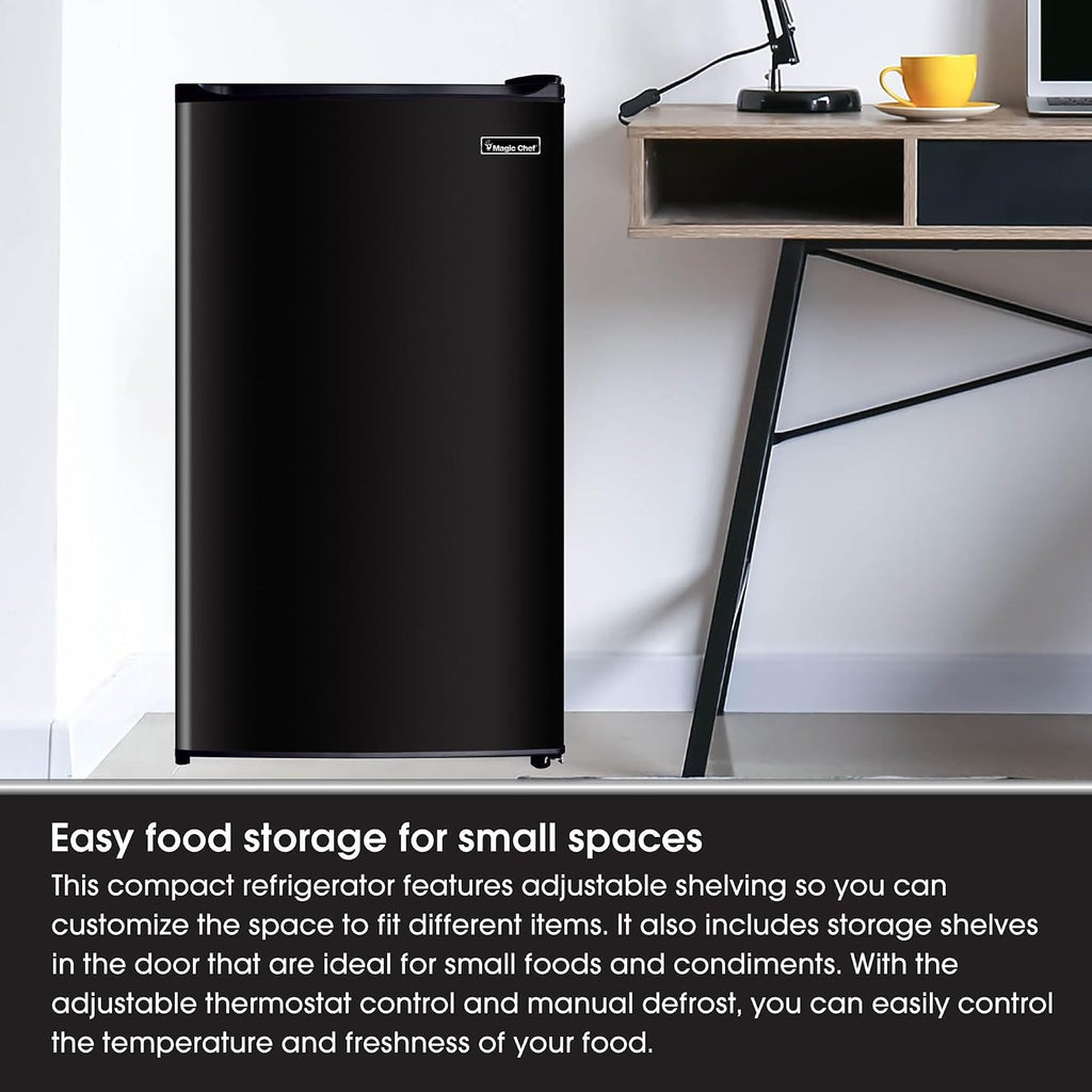 Magic Chef 3.5 cu. ft. Mini Refrigerator in Black with Freezer Section