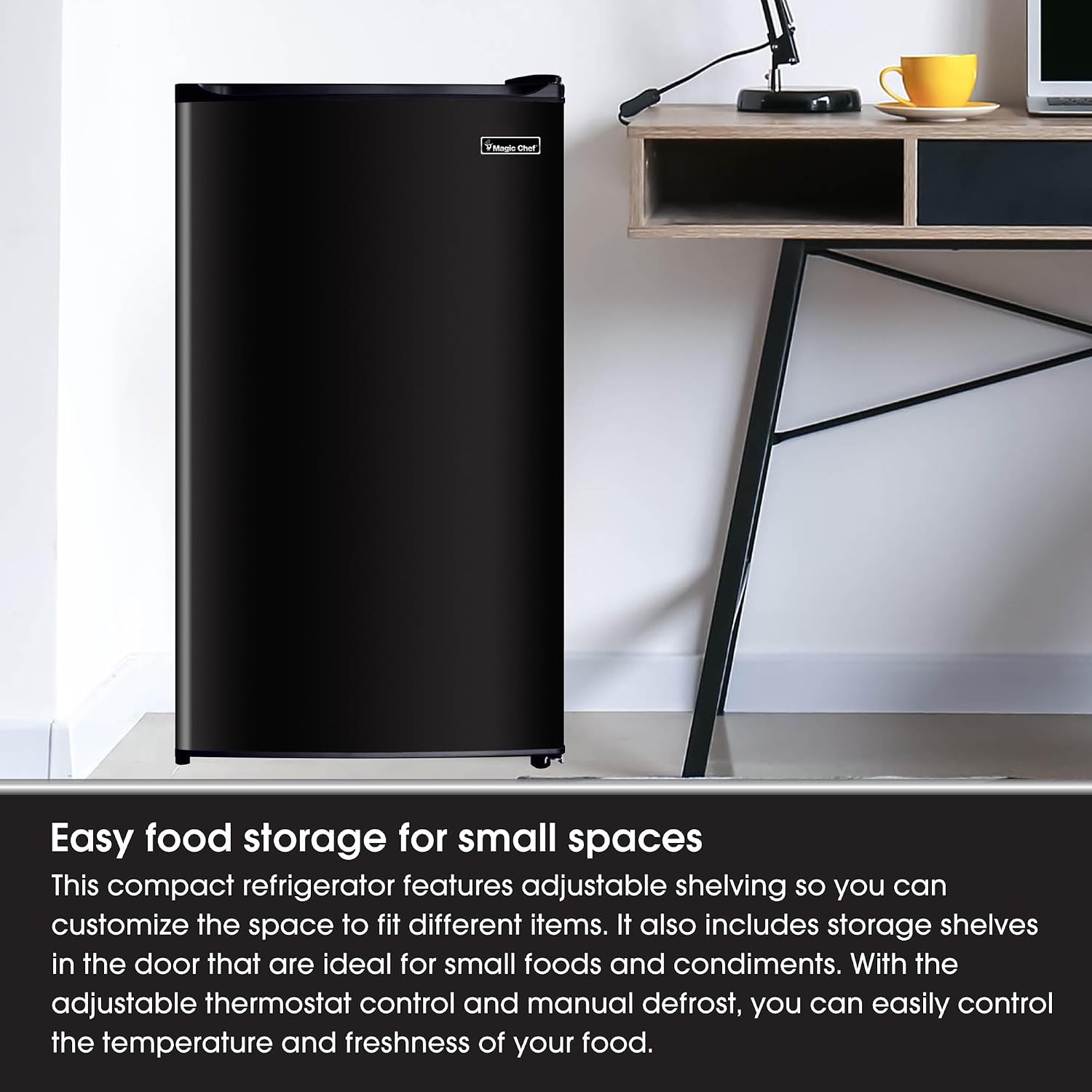 Magic Chef 3.5 cu. ft. Mini Refrigerator in Black with Freezer Section