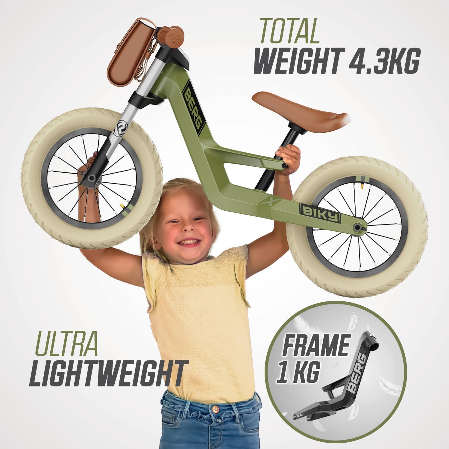 BERG Biky - Balance Bike - Lightweight Toddler Bike - Easy to Use Mini Bike - Ages 2-5 Years