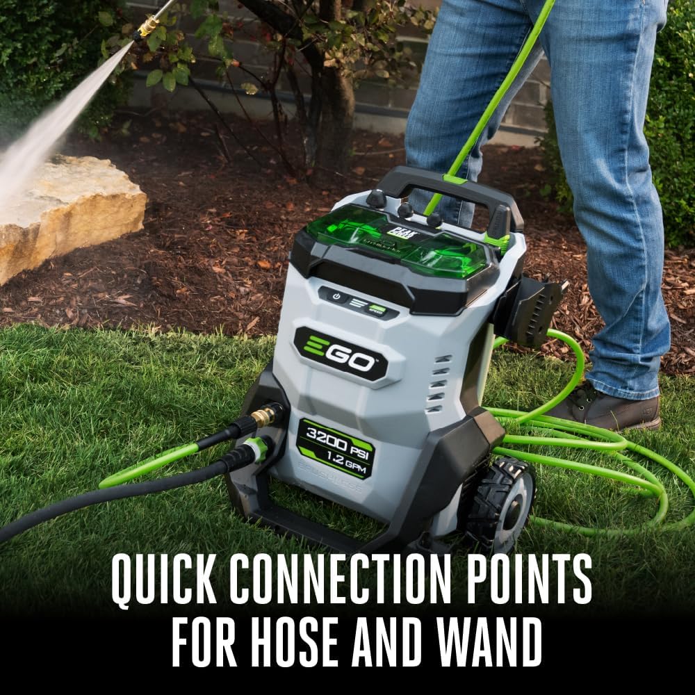 EGO Power+ Electric Pressure Washer, 3200 PSI Power Washer, Includes (2) 56V 6.0Ah Batteries and Charger - HPW3204-2