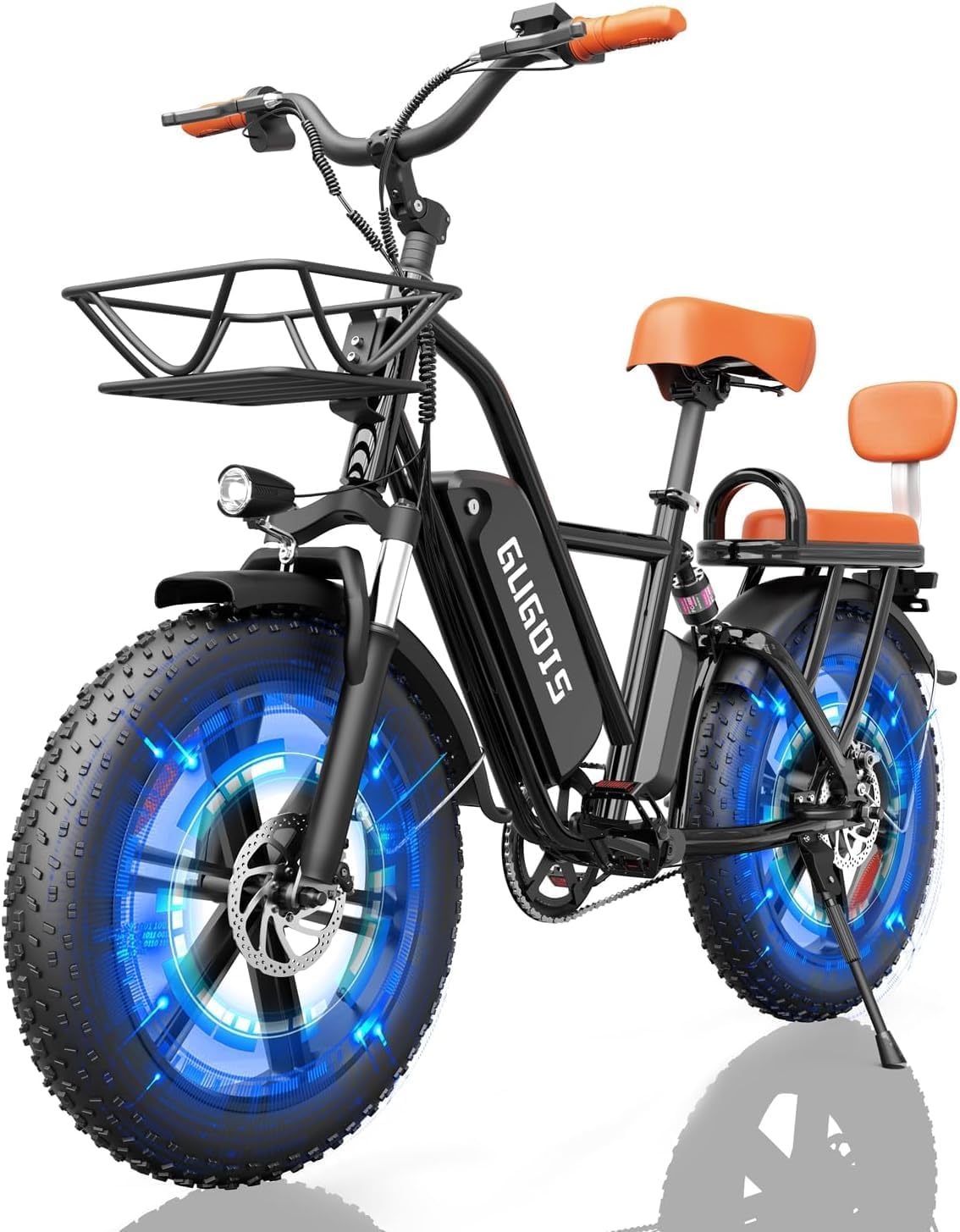 Folding Electric Bike for Adults, 2 Seater Electric Bike, 750W/1000W Peak Motor, 48V Removable Battery, Up to 28/30MPH & 45/60Miles, 16'/20' Tire Ebike, All-Terrain Foldable Electric Bicycles