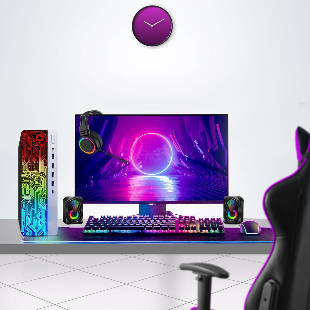 HP ProDesk RGB Desktop PC, Intel Core i5 6th Gen | 16GB DDR4 Ram | 512GB SSD | Dual 22 Inch Monitors | Gaming Keyboard & Mouse | Computer with AMD Radeon RX-550 4GB | Windows 11 Pro (Renewed)